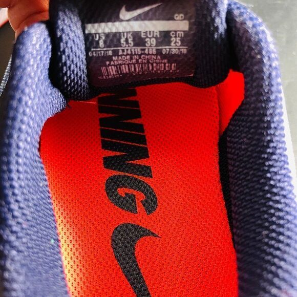 New Nike Pegasus 35 Turbo Racing Stripe Indigo Navy Marigold Orange Womens 8 MED - Picture 9 of 13